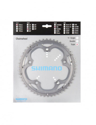 Corona Shimano 105 FC-R5703-S 10 velocità 50 denti Argento