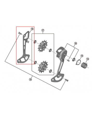 Piastrina Interna Shimano Per Deore XT RD-M8120 SGS