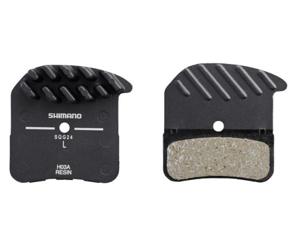 Shimano, Pastiglie, disco, XT / SAINT / ZEE, pastiglia freno in resina H03A, sistema di raffreddamento del disco in alluminio, m