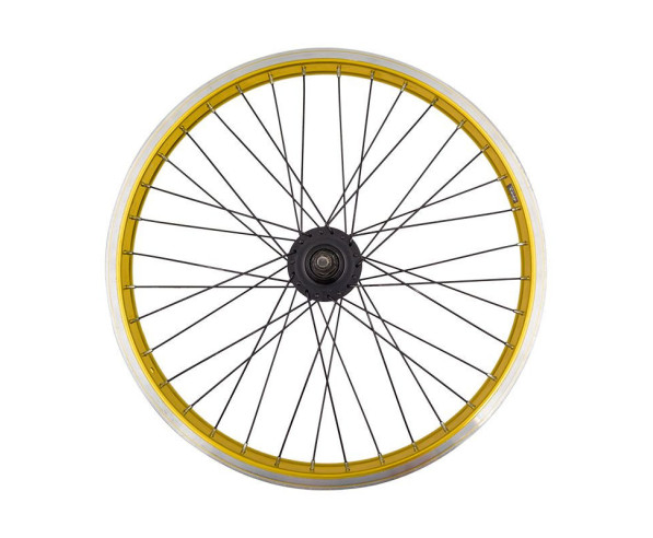 Ruota Anteriore 20" x 1,90 BMX Perno: 14mm Mozzo Sfere Cerchio Giallo Mvtek