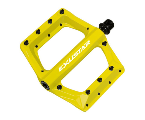 Pedali FLAT Exustar E-PB571 MTB in Alluminio 117x116mm Giallo