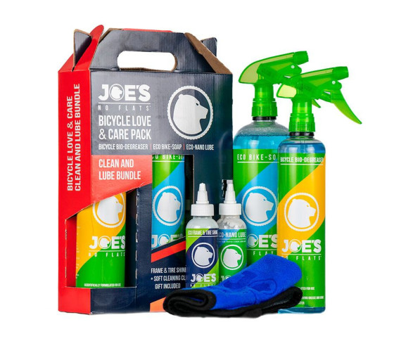 Kit Pulitore e Lubrificante (Sapone+Sgrassante+Lubrificante+Panno+Lucidatore per telaio) Joe's No Flats